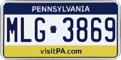 PA license plate MLG3869
