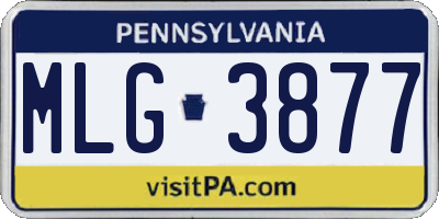 PA license plate MLG3877