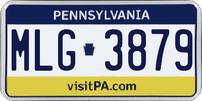 PA license plate MLG3879