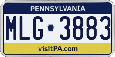 PA license plate MLG3883