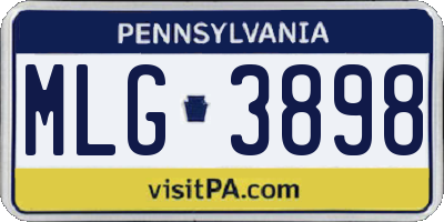 PA license plate MLG3898