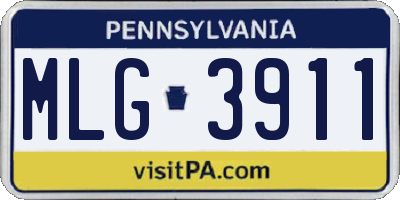 PA license plate MLG3911