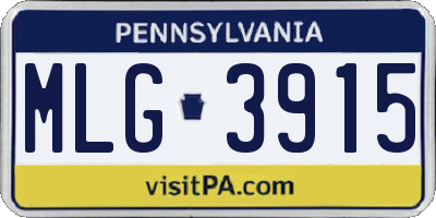 PA license plate MLG3915