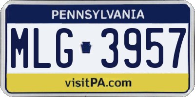 PA license plate MLG3957