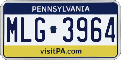 PA license plate MLG3964