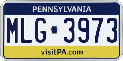 PA license plate MLG3973