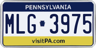 PA license plate MLG3975