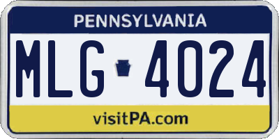 PA license plate MLG4024