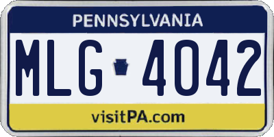 PA license plate MLG4042