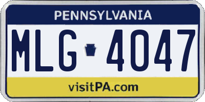 PA license plate MLG4047