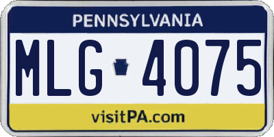 PA license plate MLG4075