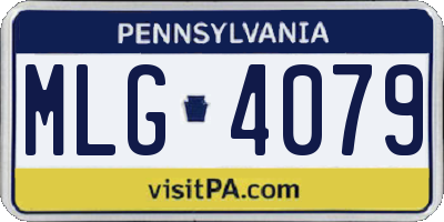PA license plate MLG4079