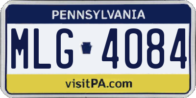 PA license plate MLG4084