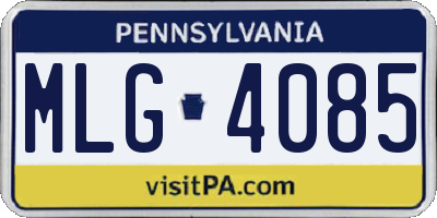 PA license plate MLG4085