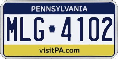 PA license plate MLG4102