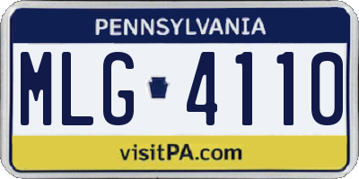 PA license plate MLG4110