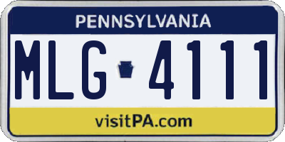 PA license plate MLG4111