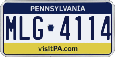 PA license plate MLG4114