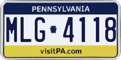 PA license plate MLG4118