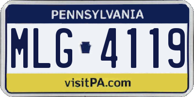 PA license plate MLG4119