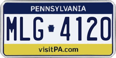 PA license plate MLG4120