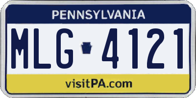 PA license plate MLG4121