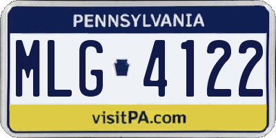 PA license plate MLG4122