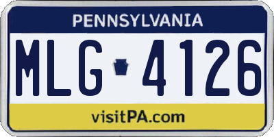 PA license plate MLG4126