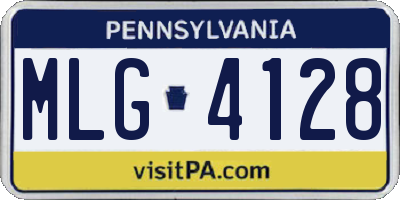 PA license plate MLG4128