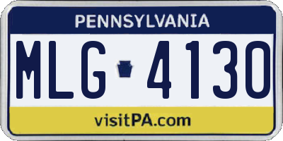 PA license plate MLG4130
