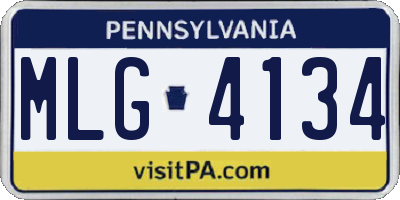 PA license plate MLG4134