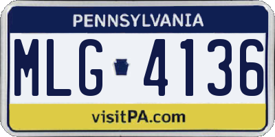 PA license plate MLG4136