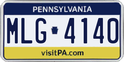 PA license plate MLG4140