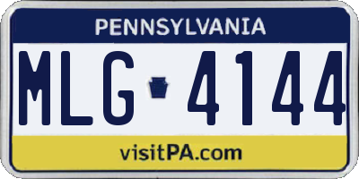 PA license plate MLG4144
