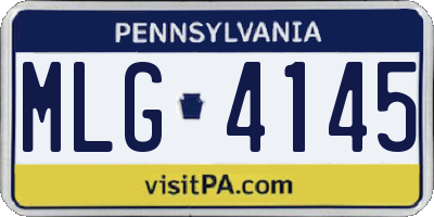 PA license plate MLG4145