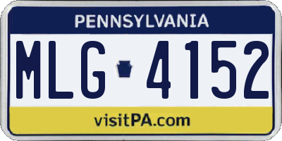 PA license plate MLG4152