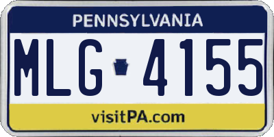 PA license plate MLG4155