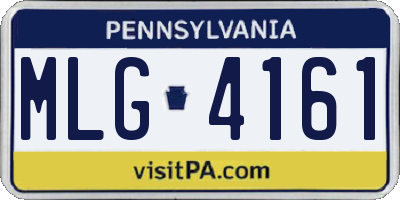 PA license plate MLG4161