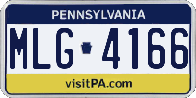 PA license plate MLG4166