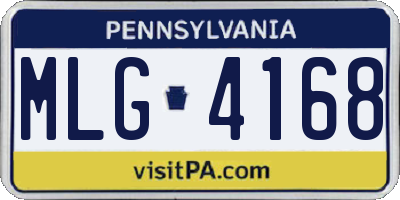 PA license plate MLG4168