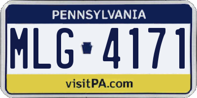 PA license plate MLG4171