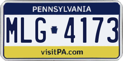PA license plate MLG4173
