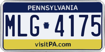 PA license plate MLG4175