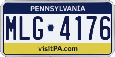 PA license plate MLG4176