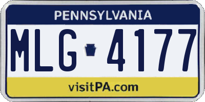 PA license plate MLG4177