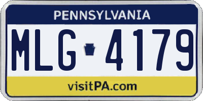 PA license plate MLG4179