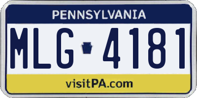 PA license plate MLG4181
