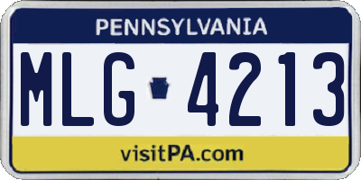 PA license plate MLG4213
