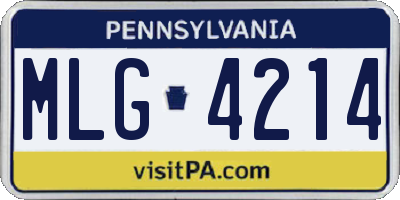 PA license plate MLG4214