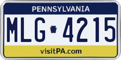 PA license plate MLG4215